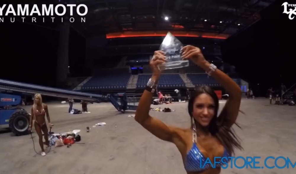 Backstage Olympia Amateur UK 2015 with IFBB Bikini Jessica Stefanini